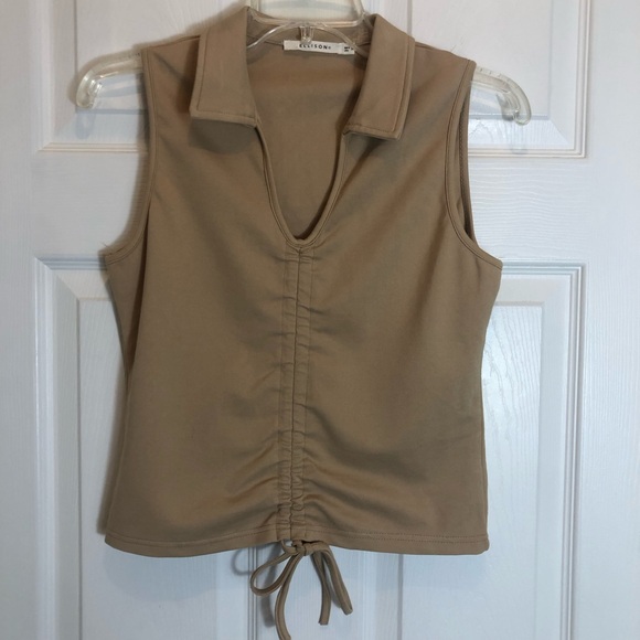 Ellison V-Neck Sleeveless Top with Collar  Size Small - Picture 1 of 8